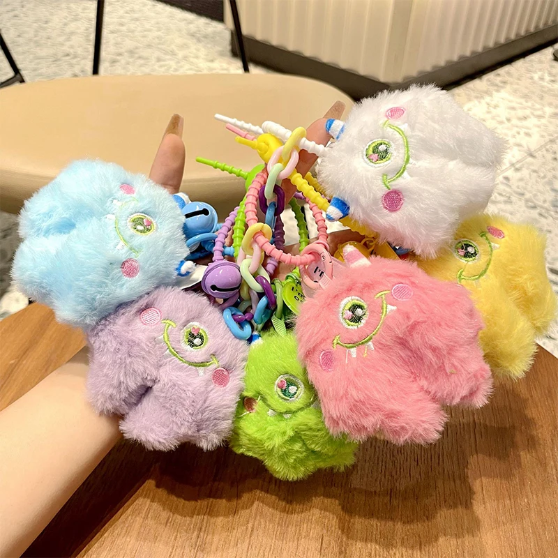 Creative Cartoon Plush Little Monster Pendant Keychain Ornaments Women Bag Accessories