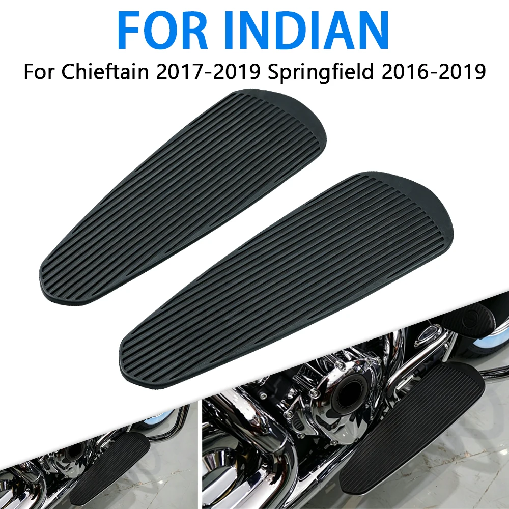 Anti-Slip Rubber Floorboard Foot Peg Pedal Cover Mat For Indian Chieftain 2017 - 2019 Springfield 2016 - 2019 Driver Footrest