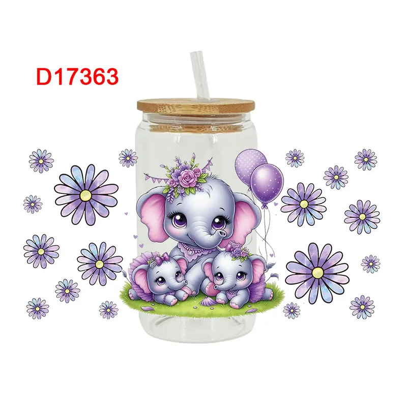 3D UV DTF Transfers Stickers 16oz Cup Wraps Cartoon Animal Owl Printed For DIY Glass Ceramic Metal Leather Etc. D17281