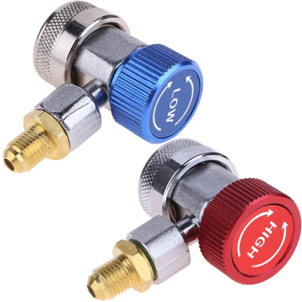 

Freon r134a Cylinder Adapter Gas Injector Adjustable Low Connector Voltage quick release hose adapter air conditioning Installat