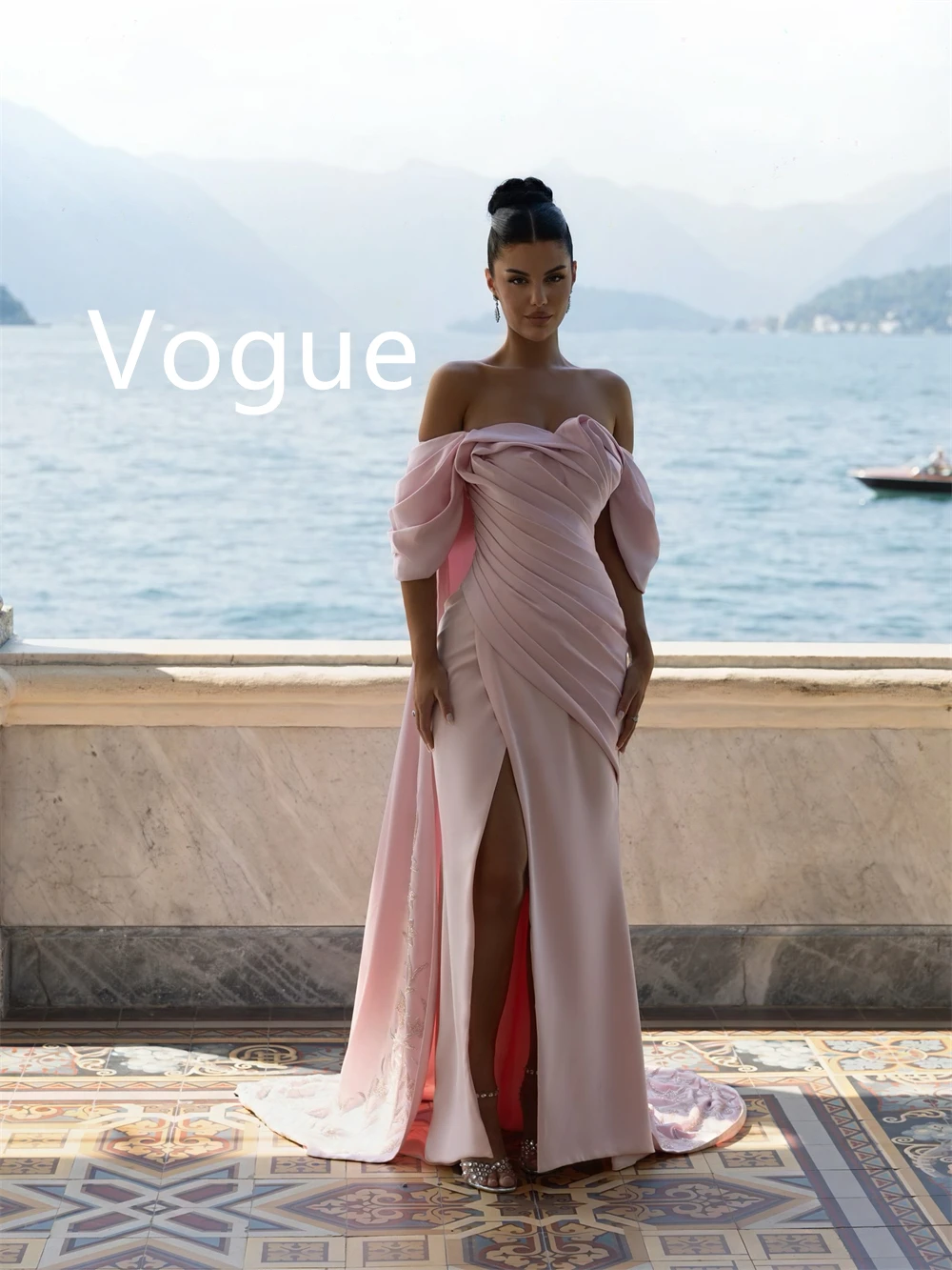 Abiti da sera rosa personalizzati di alta qualità Temperamento senza spalline con spalle scoperte Abito da homecoming Vestido De festa di lusso