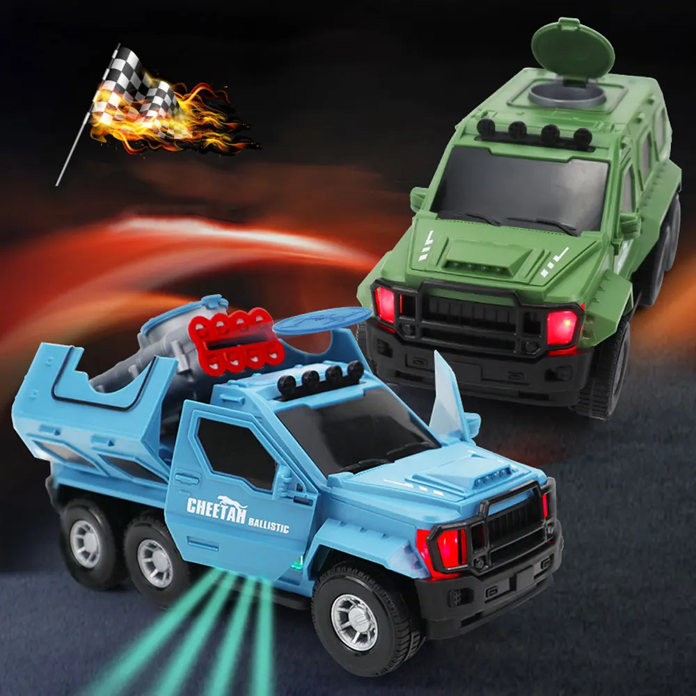 

Electric Missile Vehicle 360° Spinning LED Cool Lights & Music Automatic Moving Toys Kids Christmas Gifts Launcher Car VG228