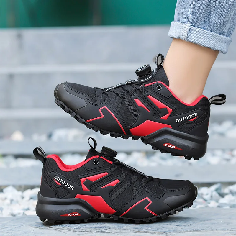 Zapatos de senderismo y zapatos de ciclismo de moda: suelas de goma duraderas y antideslizantes, absorción de impactos, parte superior de tela transpirable, con un