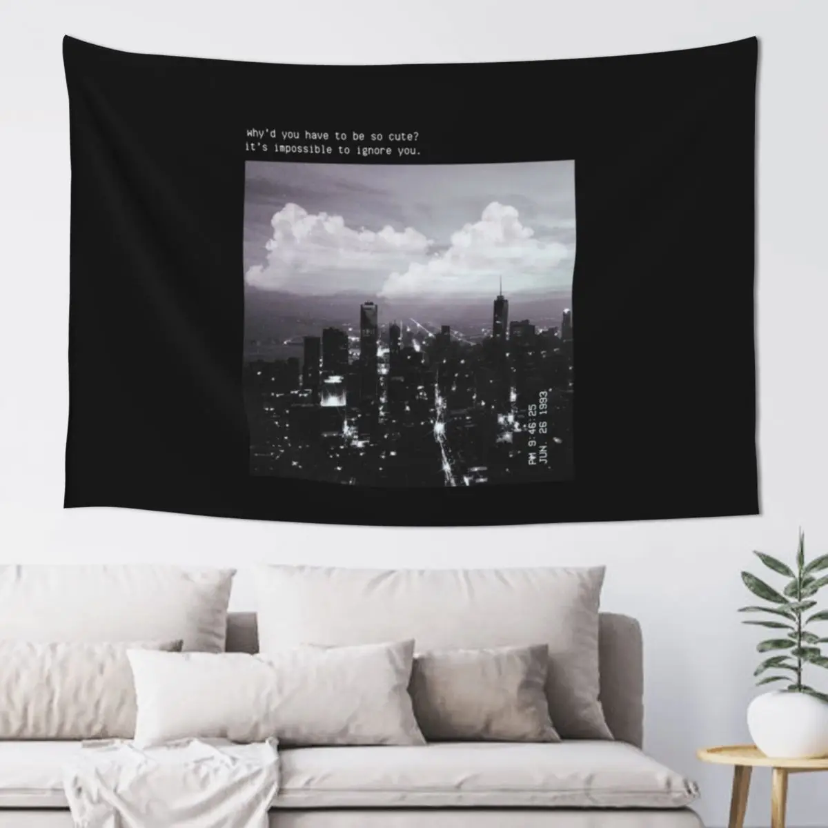 

goodnight n go nyc skyline clouds Tapestry Decoration For Bedroom Room Decor For Girls Wall Deco Tapestry