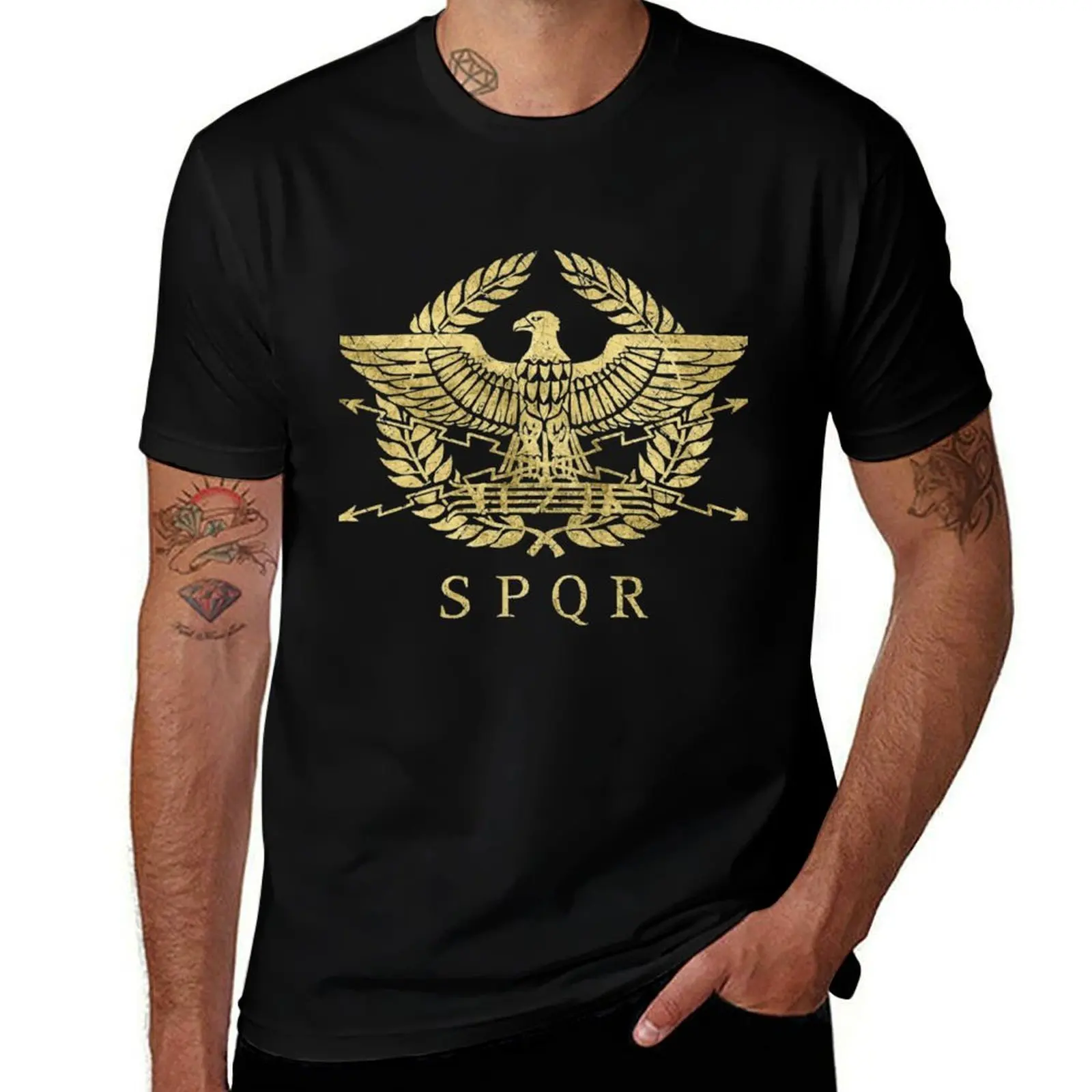 Roman Empire Emblem V01 T-Shirt Vintage Print Crew Neck Tee