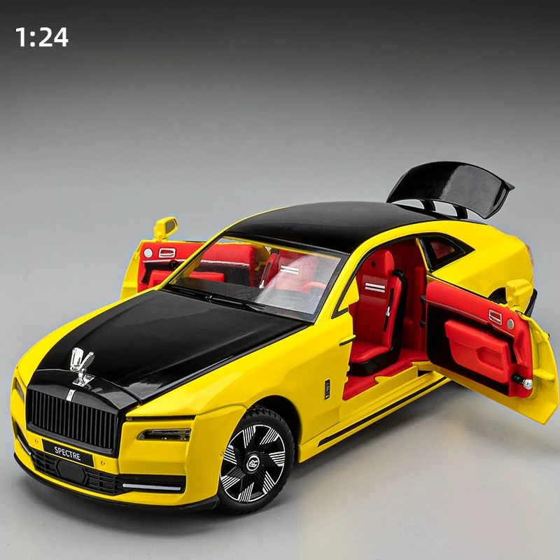 

Модель автомобиля Spectre Luxury Sedan 1:24, литая под давлением, из металлического сплава, со звуком и светом, с функцией отката назад, коллекционная, детская игрушка, подарок