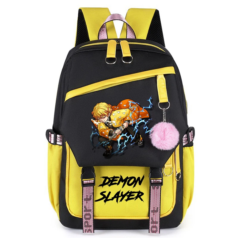 Demon Slayer Schoolbag Anime Characters Nezuko Zenitsu Giyu Tomioka Backpack  Muichiro Tokito Laptop Backpack Student Book Bag view 3