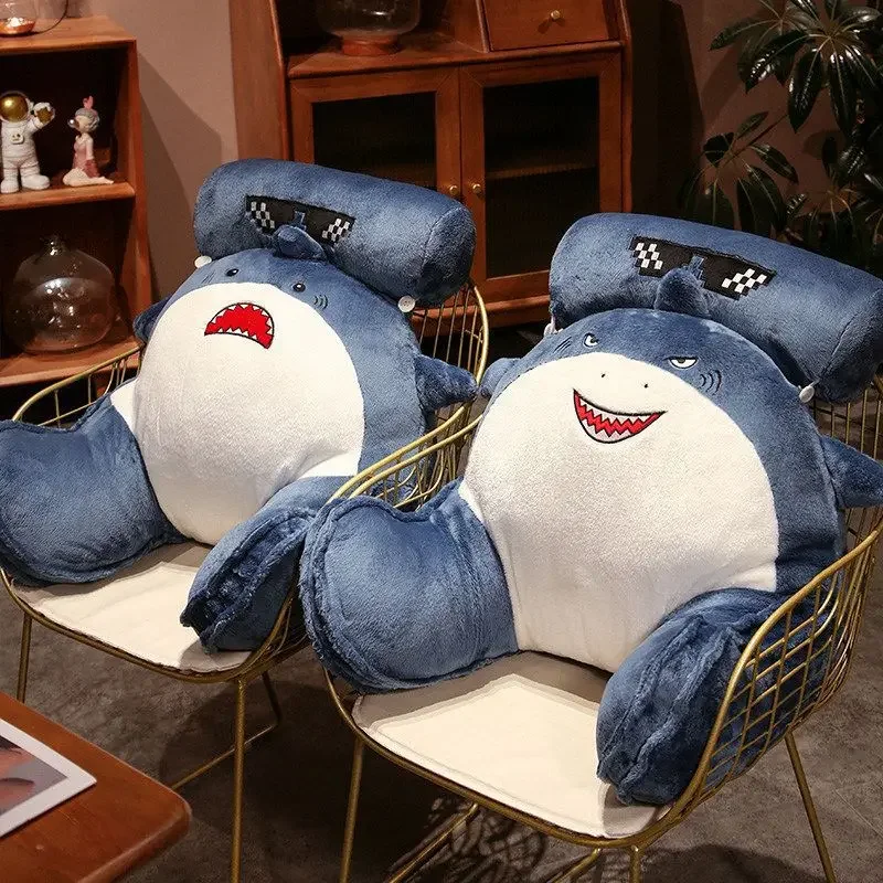 Shark bedside soft bag pillow protector bed reading lumbar cushion sofa pillow removable and washable large back pillow