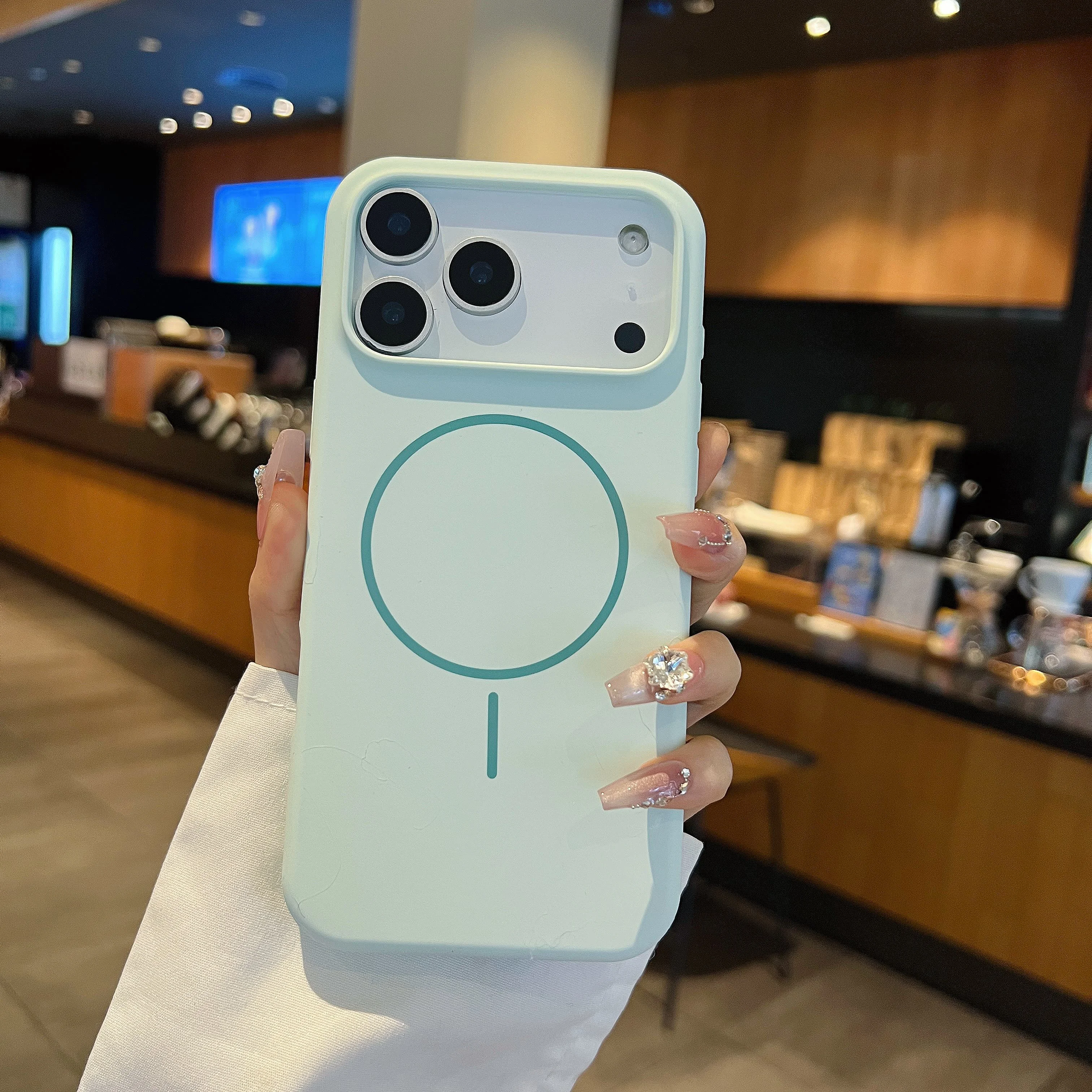 ซิลิโคนเหลวเดิมสําหรับMagsafeโทรศัพท์แม่เหล็กสําหรับiPhone 17 Air 16 E 15 14 13 12 Pro Max Plusไร้สายชาร์จฝาครอบ