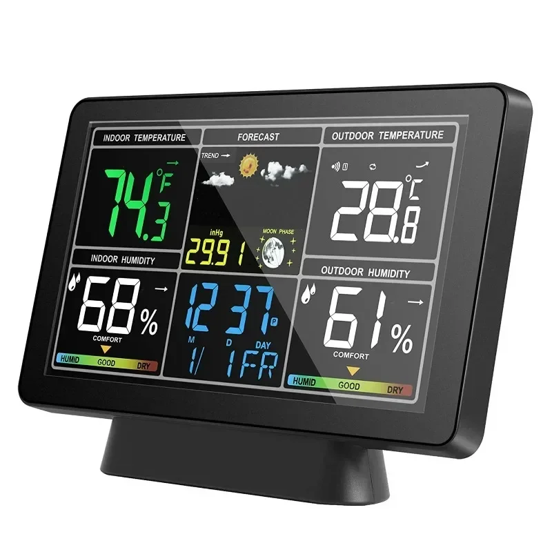 5065 Weather Station Alarm Clock Weather Forecast Digital Electronic Thermometer Hygrometer Humidity Wireless Outdoor Sensor