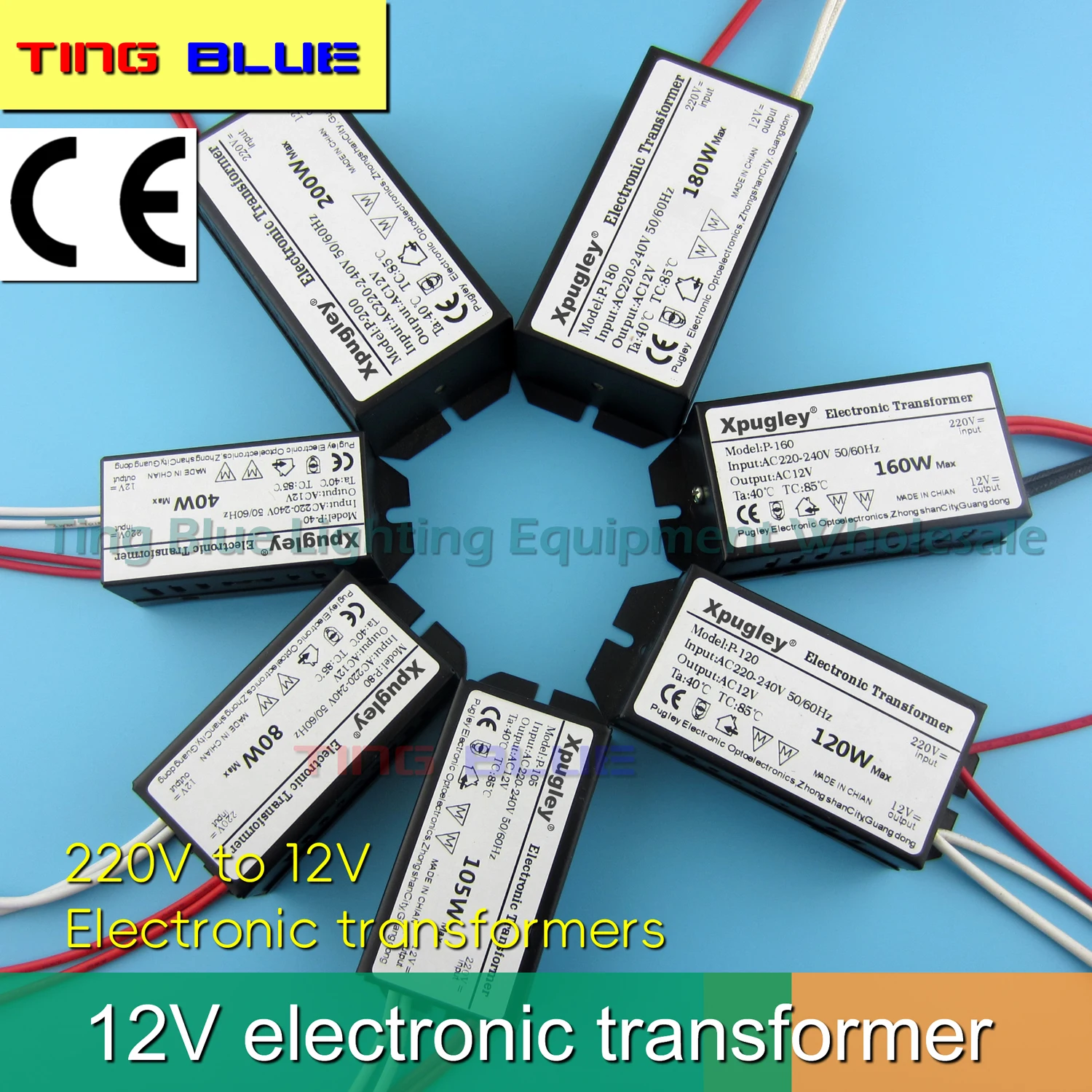 220V to 12V Electronic Transformer Halogen Lamp Bead Lamp Cup Spotlight Transformer Voltage Converter 120W 160W 180W 200W AC220