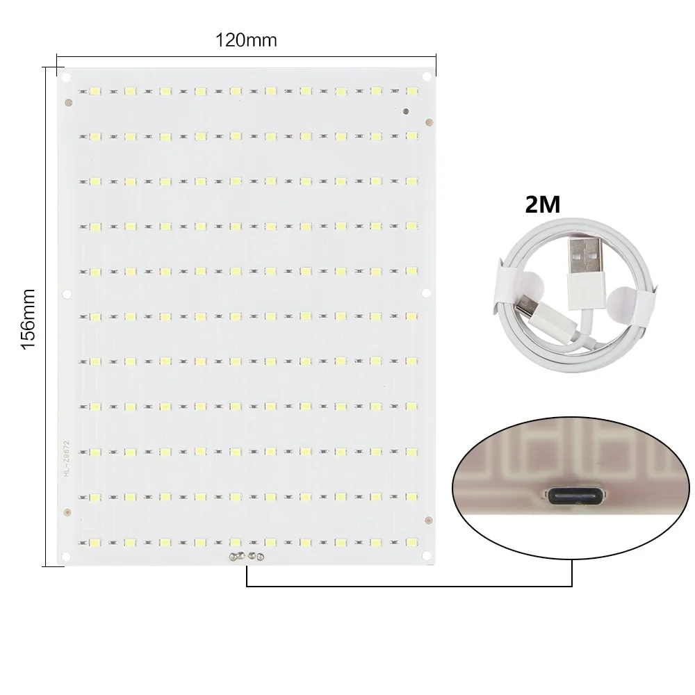 For DIY LED Backlight Panel Kit with USB C Cable For 3D Printer For BAMBU CMYK Compatible 110 LEDs 144x108mm Panel