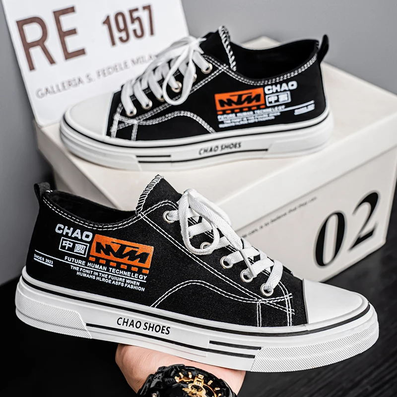 남성 스포츠 신발 가을 신상 통기성 좋은 캔버스 캐주얼 신발 편안한 남성용 운동화 가벼운 테니스 트렌드 스케이트 스니커즈