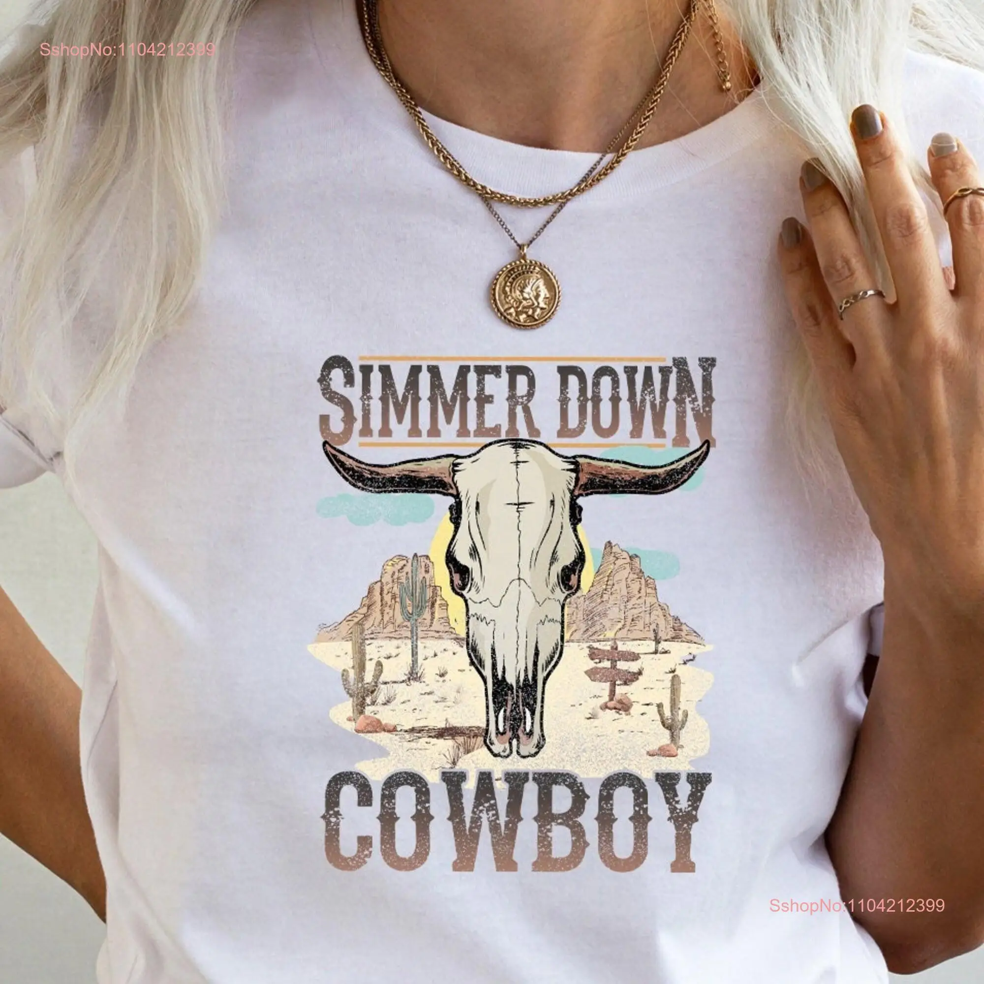 Cowgirl T Shirt Simmer Down Cowboy Rodeo Country Girl Western Style Wear long or short sleeves