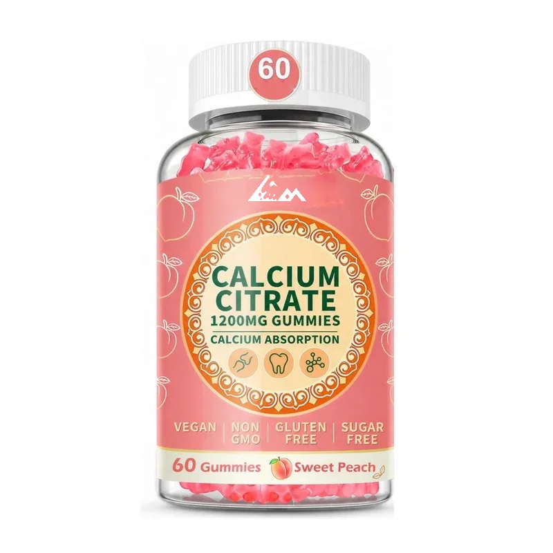 Calcium Citrate Gummies 1200mg, Sugar Free Calcium Gummies for Bone, Muscle, and Immune Support, Non GMO, Gluten Free