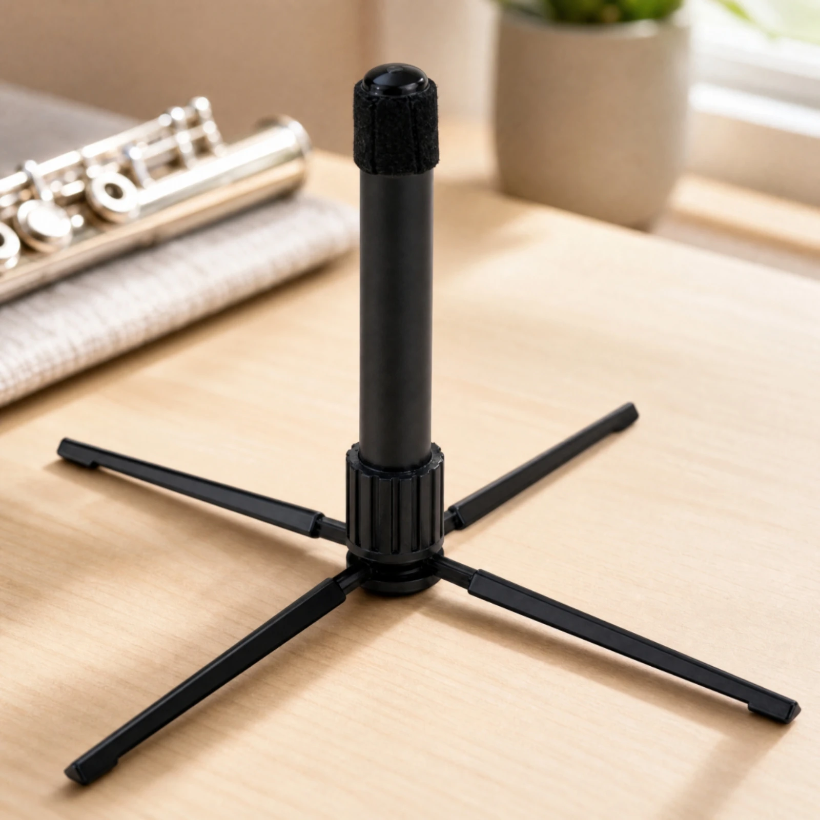 ABS Plastic Flute Stand with Metal Components Stable Four-Leg Flute Stand Sturdy Sturdy for Music Students, Home Practice