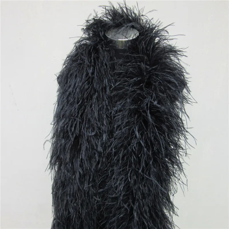 YOYUE 2 Meters 6 Layer Pink Natural Ostrich Feathers Boa Quality Fluffy Costumes / Trim For Party / Costume / Shawl / Available