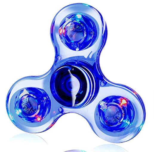 Kristal Lichtgevende LED licht Fidget Spinner Hand Top Spinners Glow in Dark EDC Stress Relief Speelgoed Kinetische Gyroscoop voor Kinderen