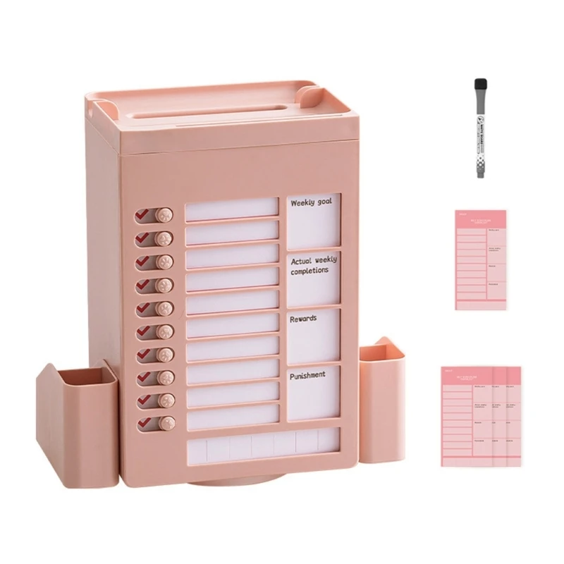 

Multifunctional Pen Holder with Chores Chart Checklist Task Board, Rotating Obliqued Pen Holder Office Desk Organisers