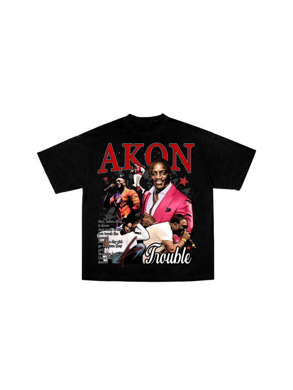 Fashion Singer AKON  T Shirt Mens Womens Cotton Tees Ummer Casual Short Sleeve Round Neck Clothing Loose Tops Trend