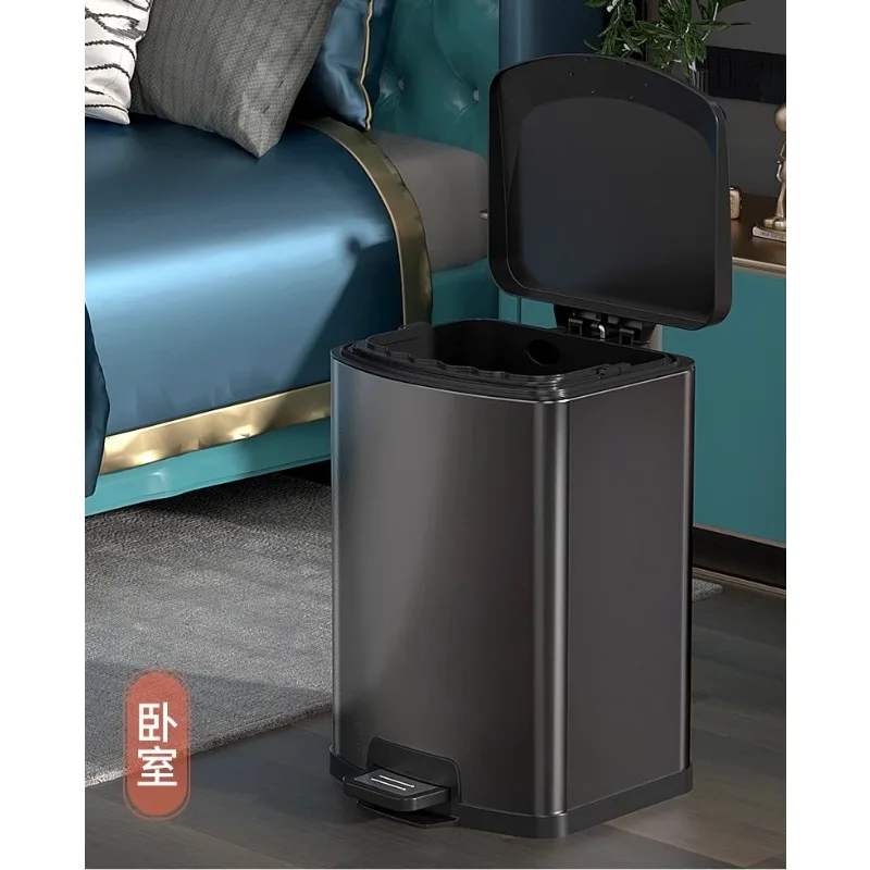 

Кухонный мусорный бак из нержавеющей стали, ножная педаль для ванной комнаты с крышкой большой емкости для домашнего использования