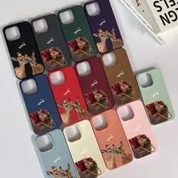 Personalized Silicone TPU Case For Iphone 15 16 pro max 14 13 Pro Max 12 Mini 11 kafr letters Luxury Covers