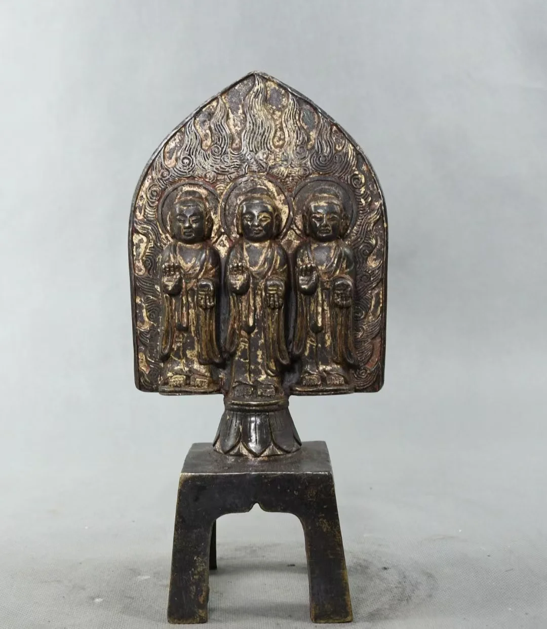 

Rare old Handmade copper Bei wei Buddha statue,Free shipping