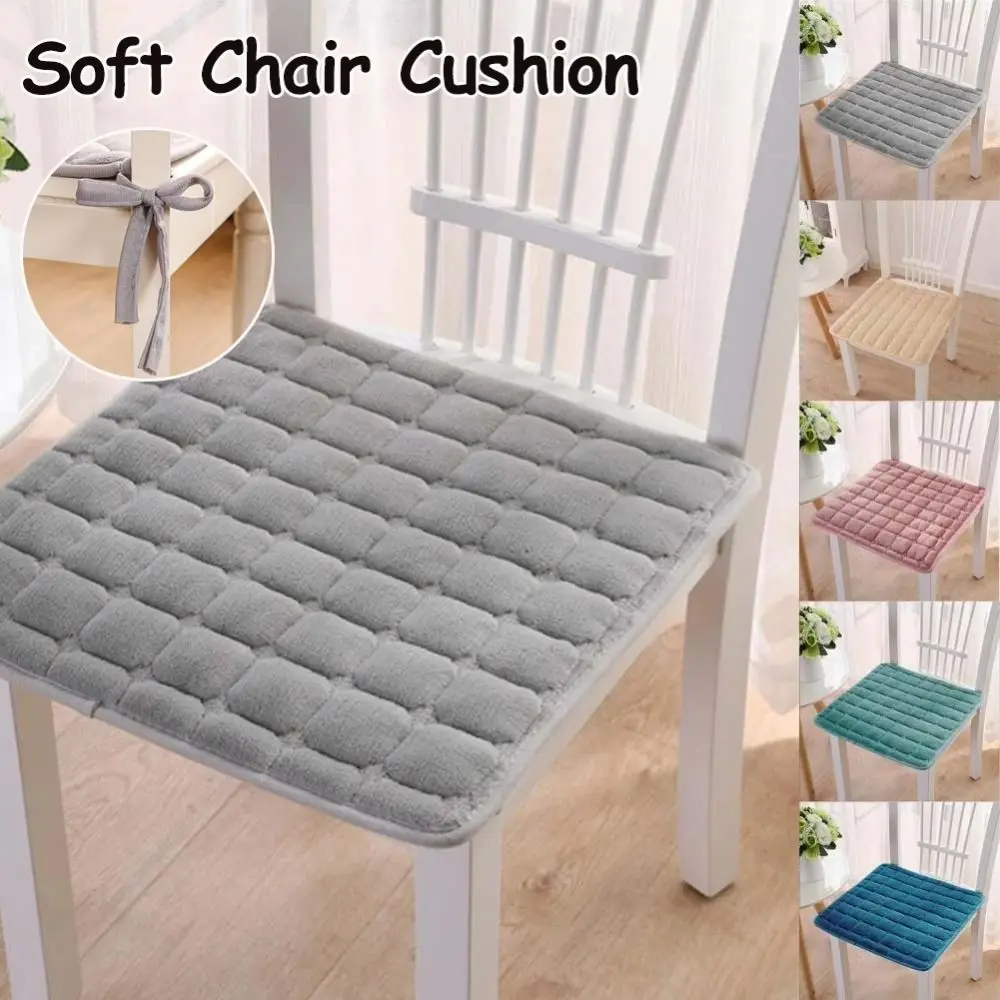 Durable 45x45cm Seat Cushion Flannel Plus Velvet Student Chair Pad Non Slip Warm Waist Cushion Office Home Decor
