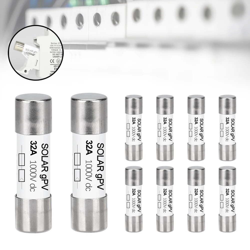 ZTPV 25 DC 1000V 32A PV Fuse 38mm for Solar Photovoltaic Applications IEC60269 gPV Protection Combiner Box Use