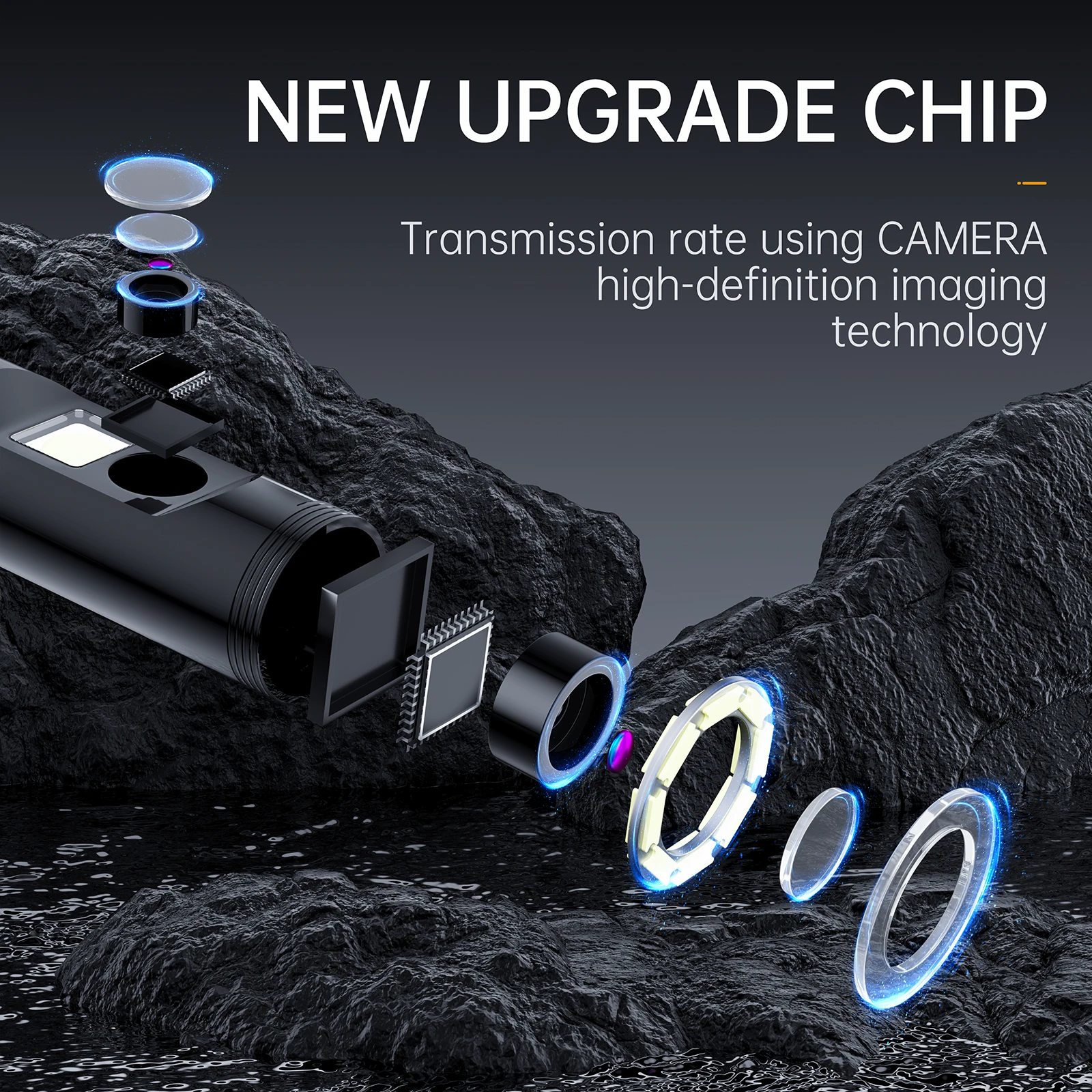 P200 كاميرا المنظار المحمولة 2 متر إلى 100 متر كابل 8 مللي متر عدسة مزدوجة 1080P الصناعية Borescope 4.3 بوصة شاشة كاميرا فحص الأنابيب #2