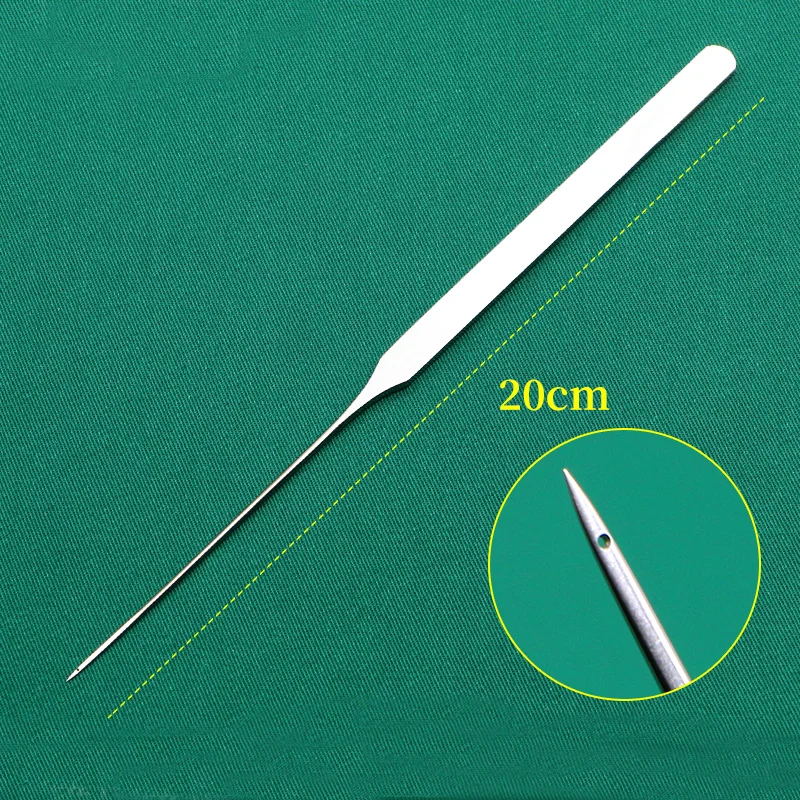 Stainless steel aneurysm needle with hole straight curved hook left and right needle bending tool