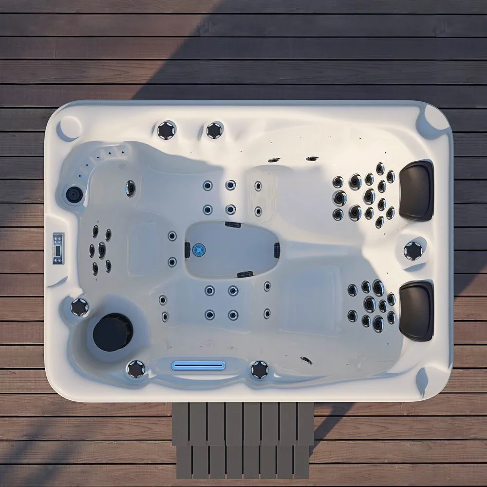 Modern 3-person 2100 * 1500 * 800mm Acrylic Outdoor Spa Tub Hot Spa Jacuzzi With 51 Family Or Hotel Jets