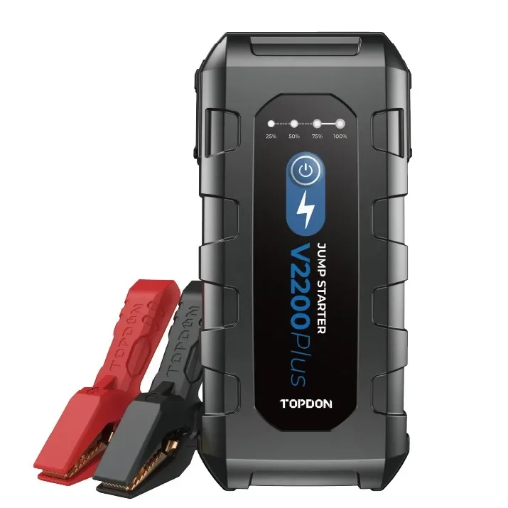 TOPDON V2200Plus 2200A 12V Emergency Portable Vehicle Car Battery Booster Pack Power Bank 2-in-1 Battery Tester and Jump Starter