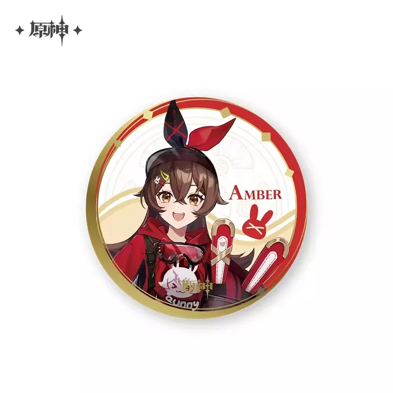 [Genuine] Genshin Impact Wind Journey Theme Series Peripheral Badges Eula Amber Tin 58mm Halloween Christmas Gift