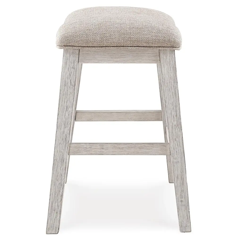 Skempton Modern 24"" Counter Height Upholstered Barstool, 2 Count, Whitewash