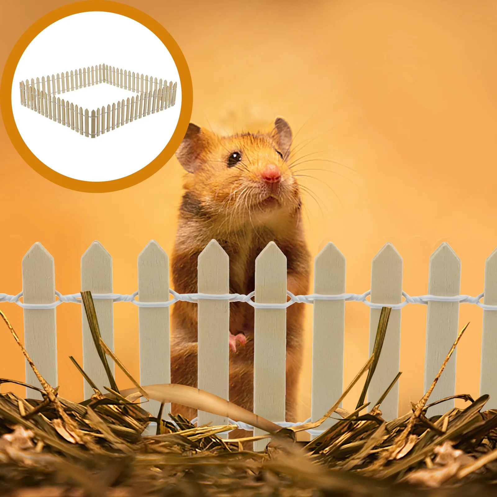 Mini Wood Fence Reptile Cage Landscape Pet Cage Decoration Miniature Fence for Lizards Geckos Bearded Dragon Habitat Decor