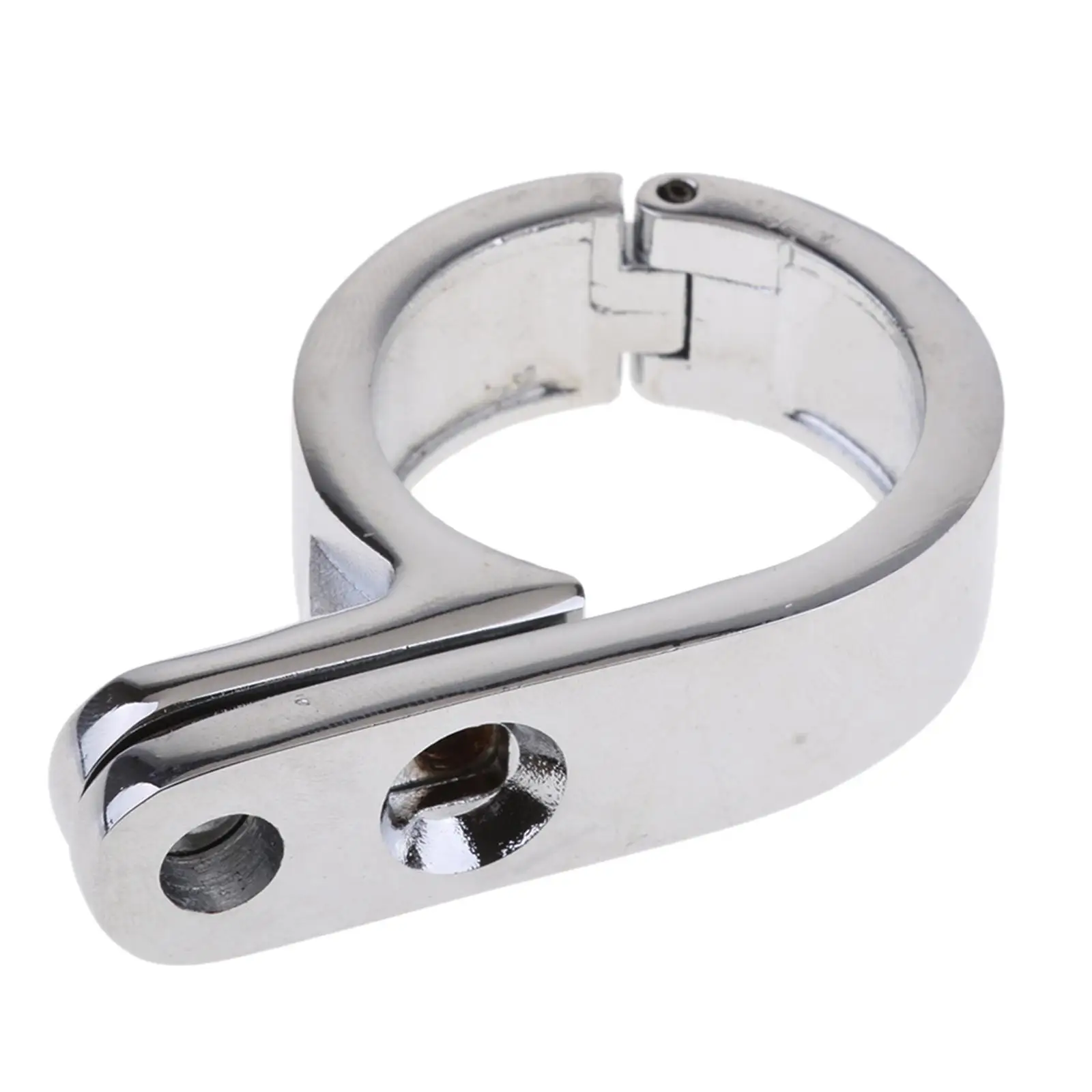 Motorcycle Handlebar Mount Chrome Metal Mirror Bracket Anti Rust Clamp for 1.25 Inch Bars Clock Thermometer