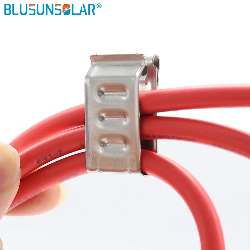 

1000pcs/lots Excellent Quality 304 Solar 1To 4 Solar Cables PV Cable Clips,very Tight for Cable To Stick Panel Cable Holder Clip