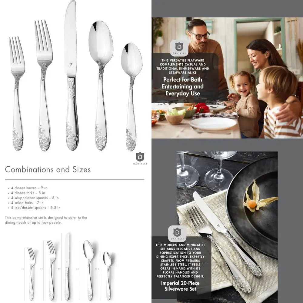 

Элегантный набор столовых приборов из нержавеющей стали 18/10, зеркальная отделка, можно мыть в посудомоечной машине, идеально подходит для дома и ужина