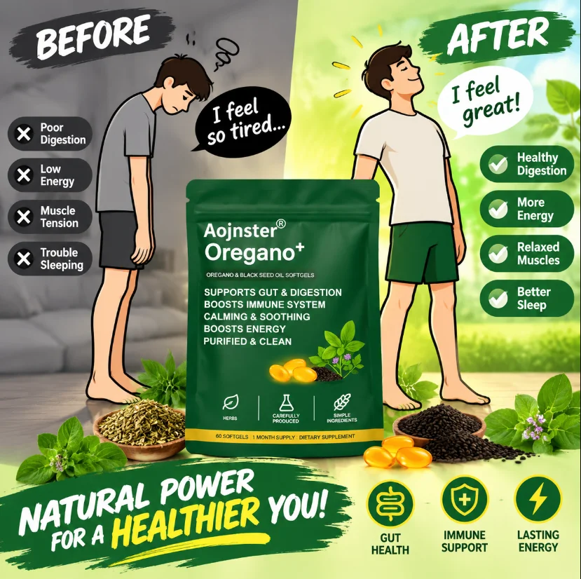 Oregano+ Softgels, Oregano & Black Seed Oil Blend, 60 Softgels, Adult Daily Nutritional Dietary Supplement