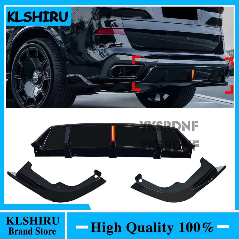 Für BMW X5 G05 M50i M50d M60i M60d 40i M Sport 2020 2021 2022 2023 2024 2025 Heckdiffusor mit LED-Bremslicht