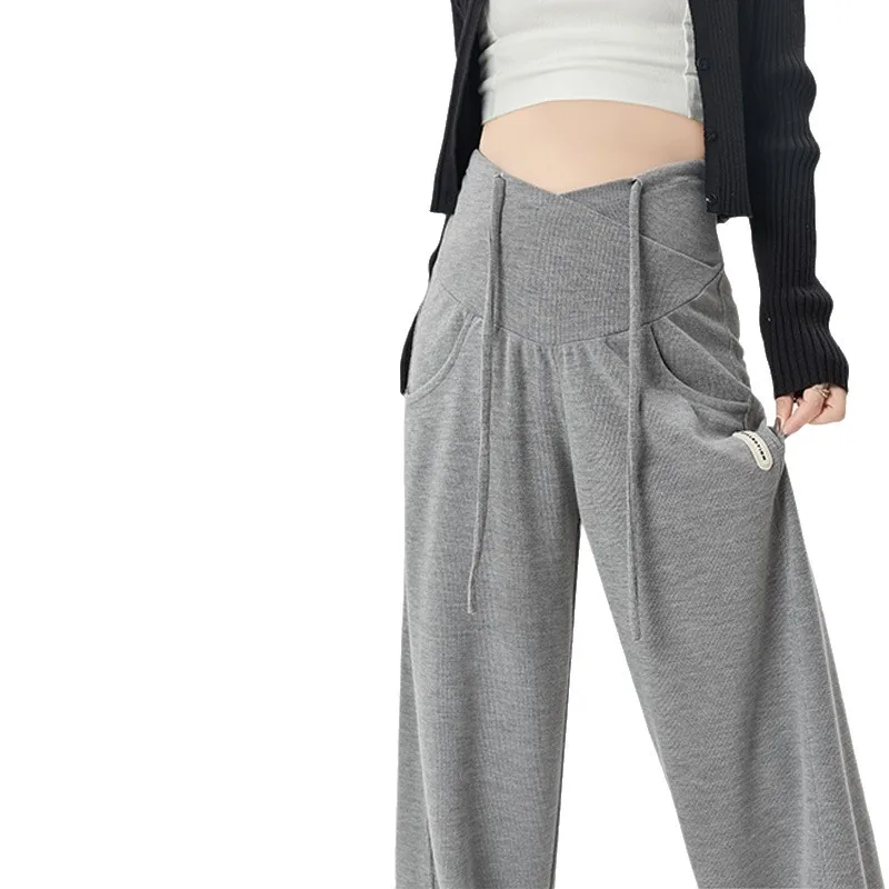 Ropa de otoño para mujeres embarazadas: pantalones de pierna ancha y pantalones de arroz glutinoso gruesos o finos