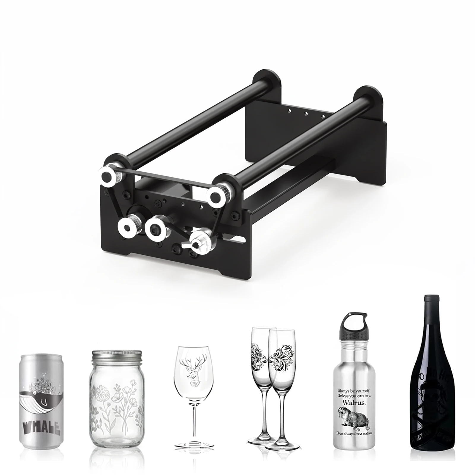 

360° Rotating Laser Engraver Roller Module, Durable Rotary Attachment for Round Cups, Cans & Bottles