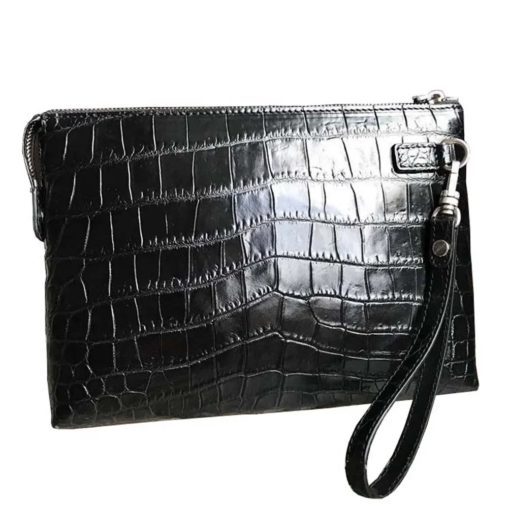 

hongsen new arrival crocodile Hand bag male crocodile leather Hand caught fashion Men's bags male clutch bag