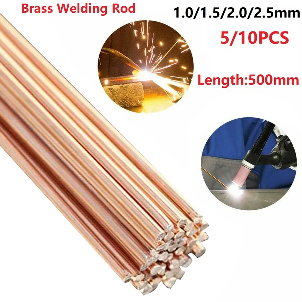 5/10pcs 1/1.5/2/2.5mm Phosphor Copper Welding Rod Soldering Wire For Air Conditioner Refrigerator Copper Pipe Welding Tools