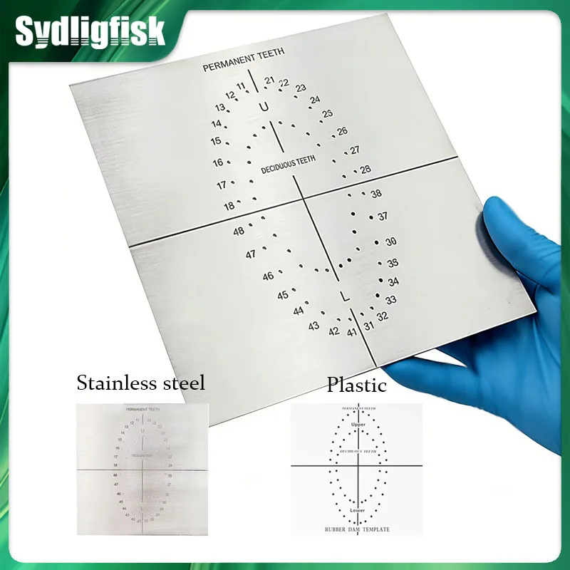 1Pc Dental Stainless Steel/Plastic Rubber Dam Punch Hole Board Barrier Positioning Template Endodontic Punches Plate Dentistry