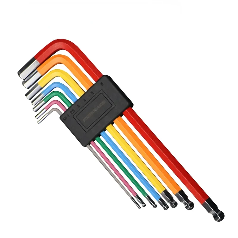 7Pcs Bicycle Hex Key Set Colorful Hexagon Spanner Flat Ball Opening Wrench MTB Road Bike Repair Tool Kit 1.5/2/2.5/3/4/5/6mm