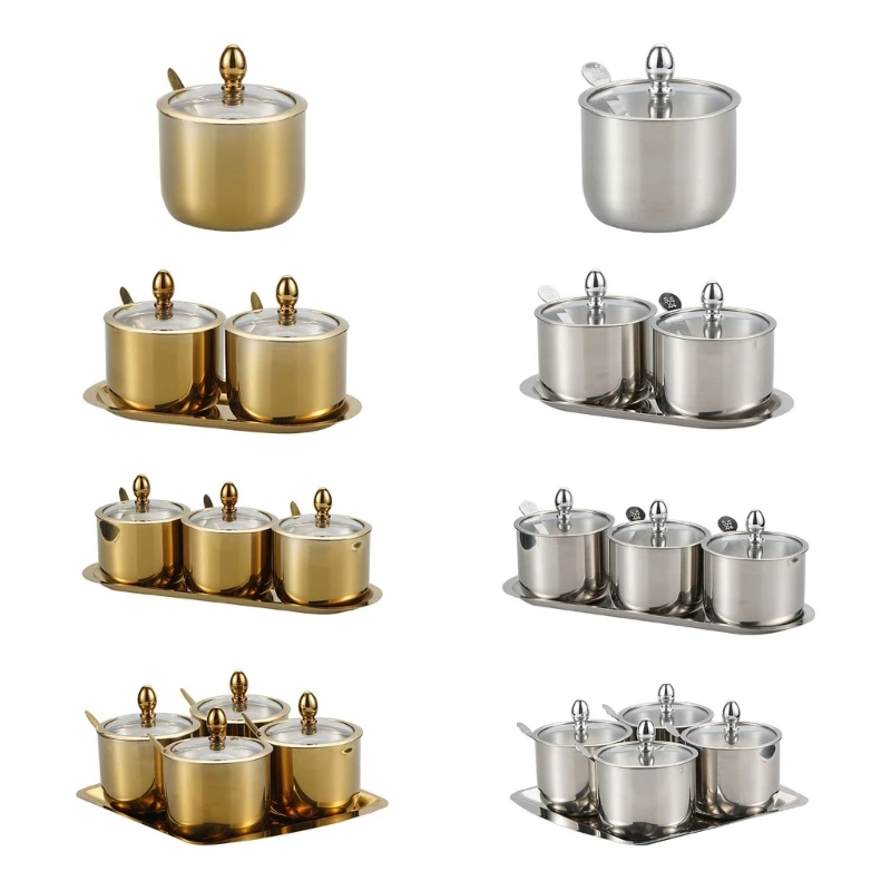 

Fashion 304Stainless Steel Spices Holder Spices Canister Kitchen Spices Jar Dropship