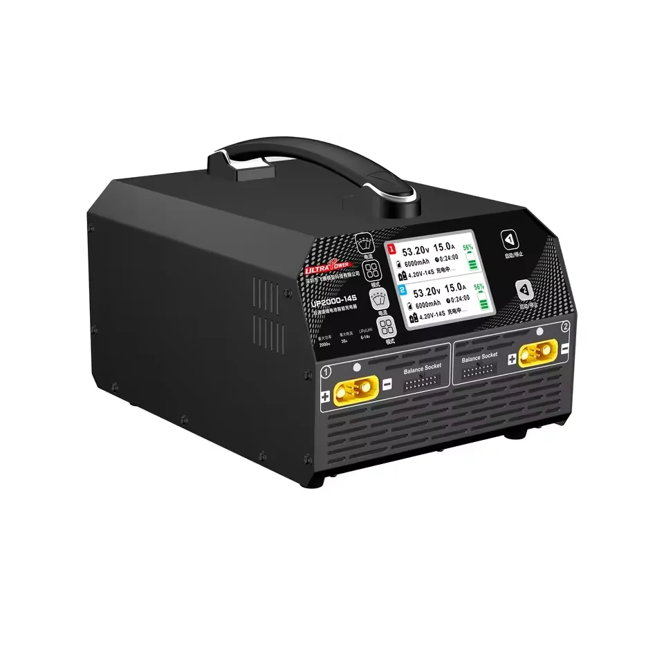 Ultra Power UP2000-14S Dual-Channel Battery Charger 2000W 30A for 1-14S LiPo LiHV Li-ion High Power Charging Station