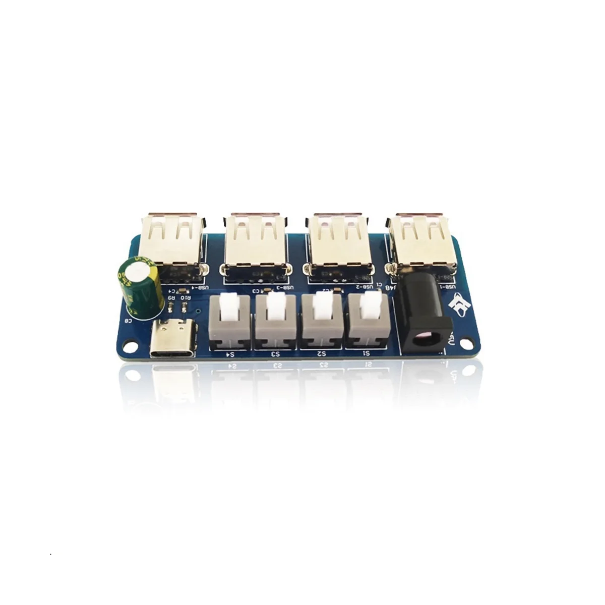 Power Expansion Module Button Control Module 5V Power Supply 4 Way USB Power Distribution Board Power Supply Hub